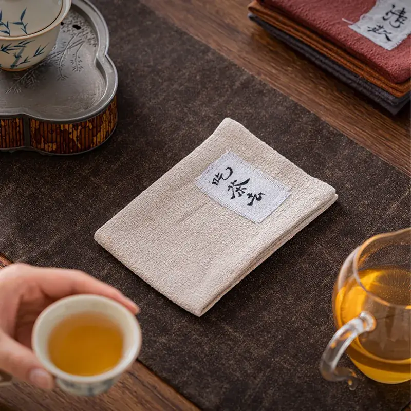 New Chinese Style Tea Towel Absorbent Dark Gray