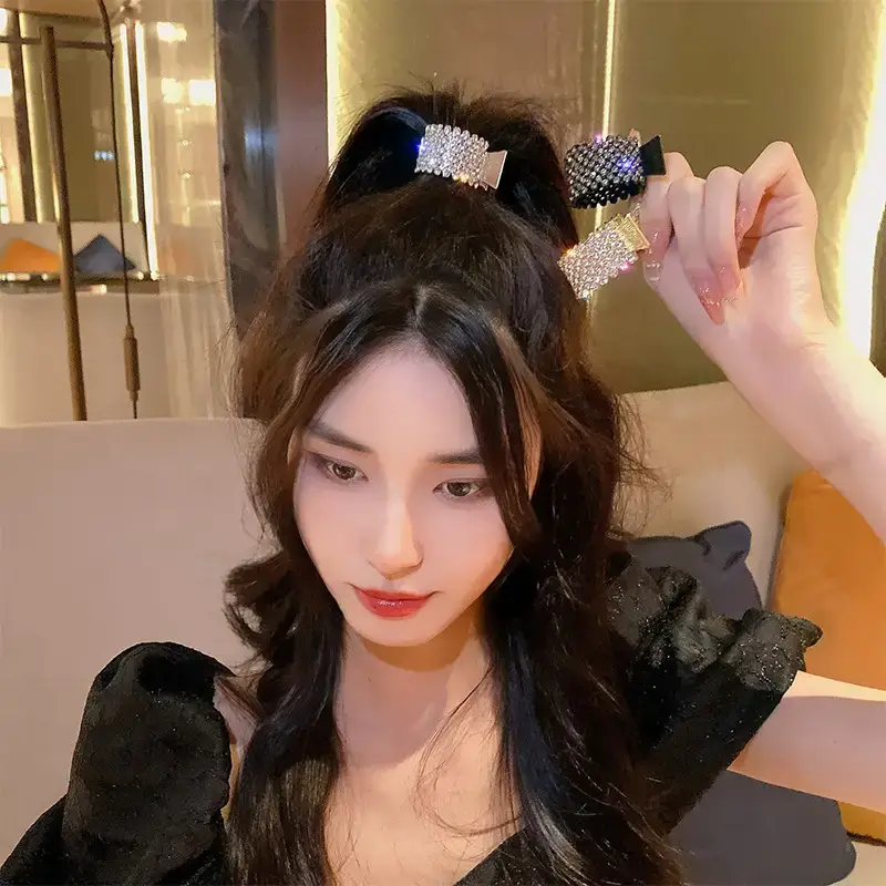 High-End Rhinestone Hairpin with Adjustable Ponytail Grabber