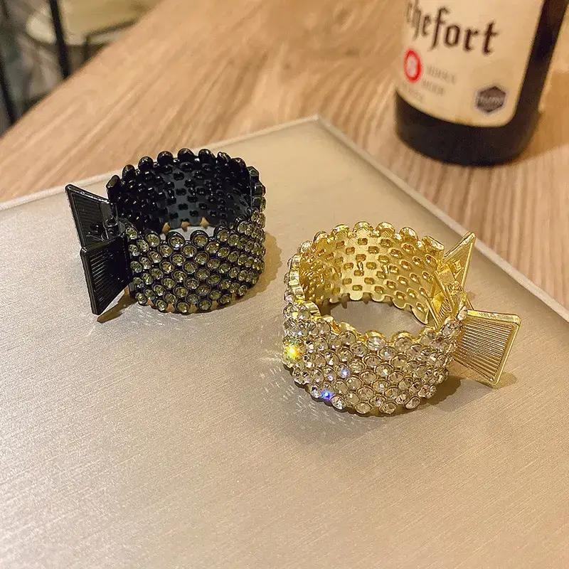 High-End Rhinestone Hairpin with Adjustable Ponytail Grabber