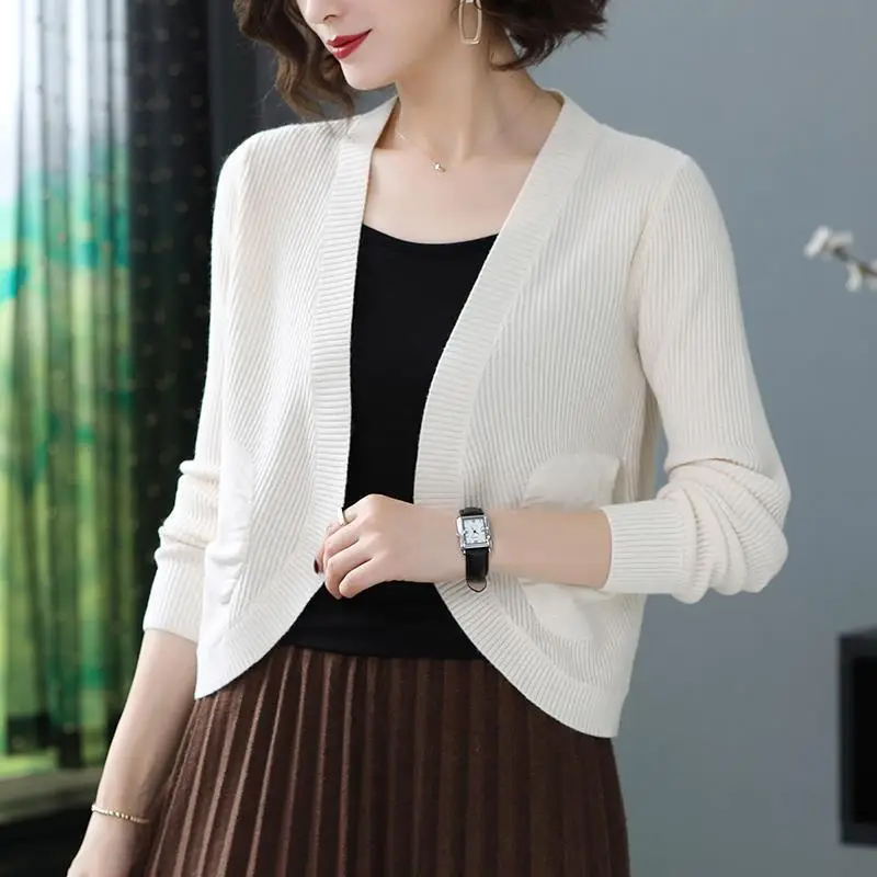 Women Knitted Cardigan with High Waist Skirt 2023 Spring Autumn