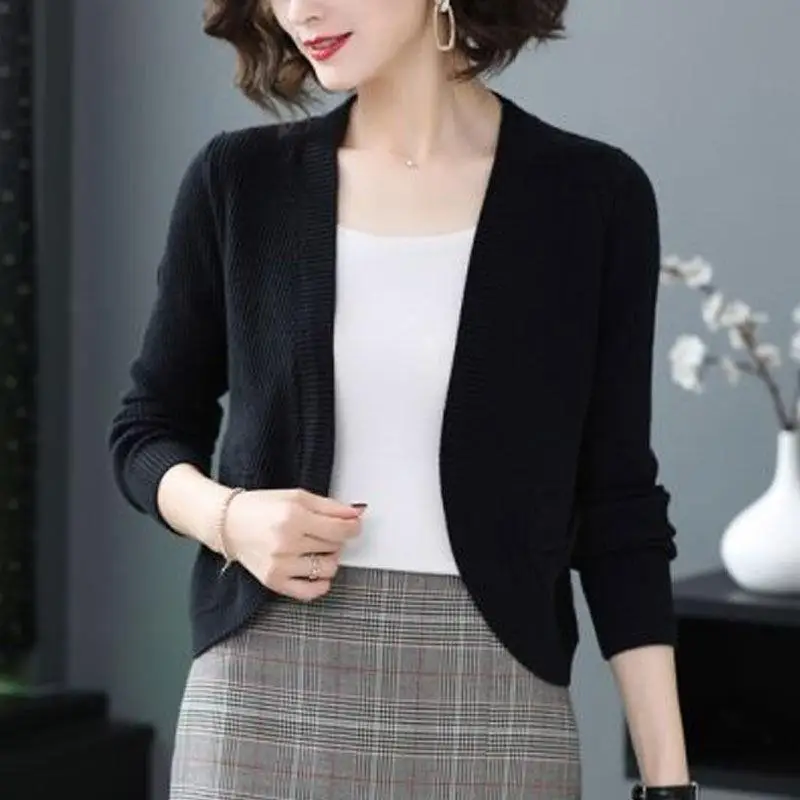 Women Knitted Cardigan with High Waist Skirt 2023 Spring Autumn