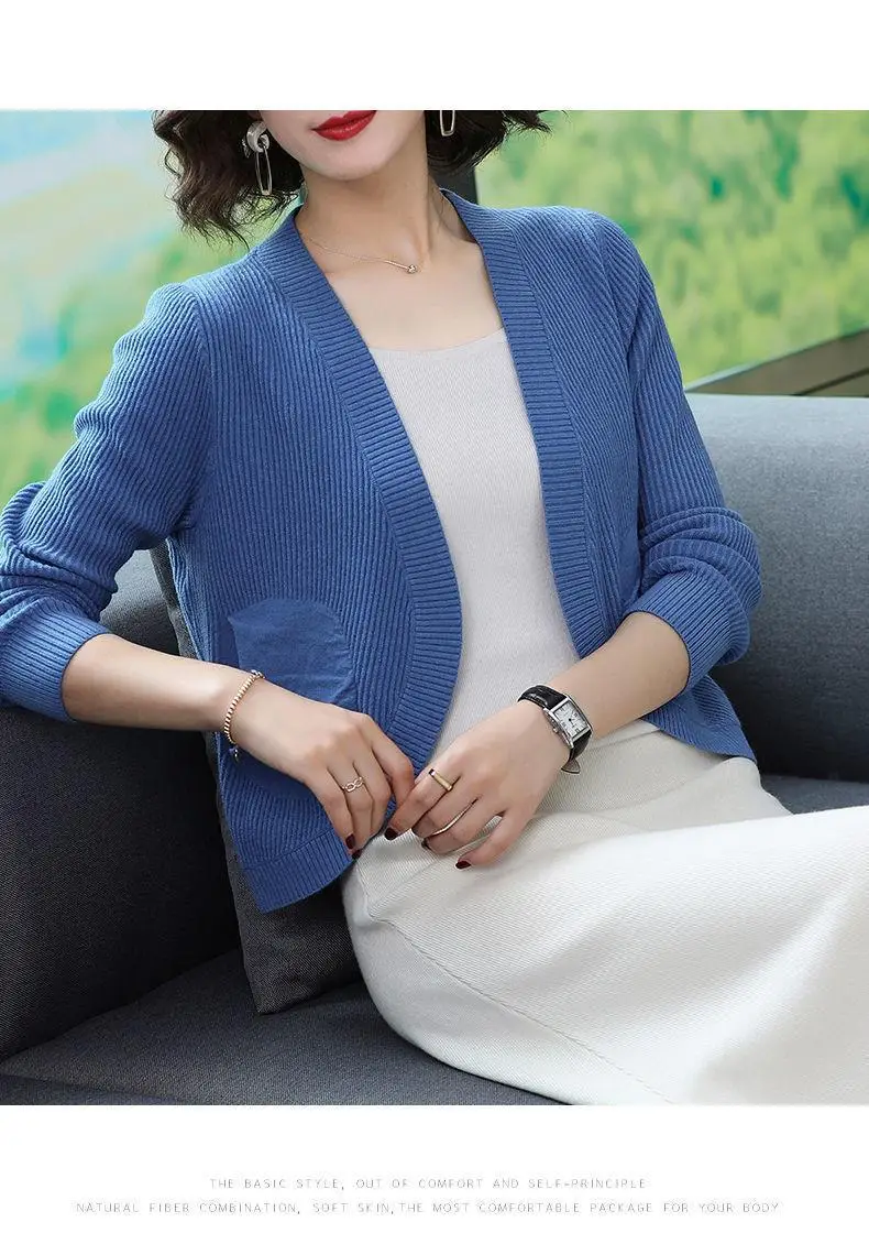 Women Knitted Cardigan with High Waist Skirt 2023 Spring Autumn — feature 16