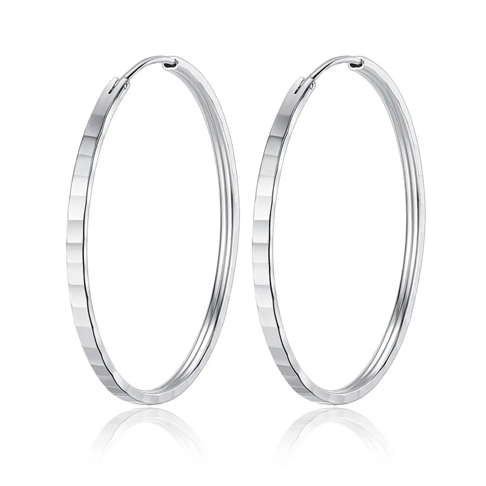 European American Flash Square Hollow Ring Earrings - Image 5