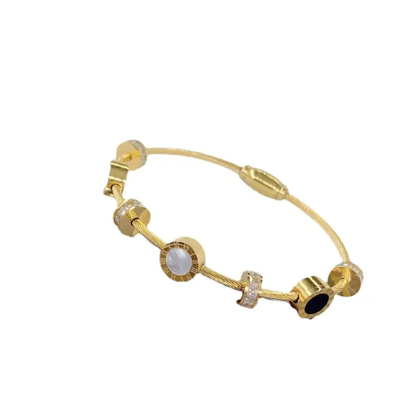 Joker Roman Numeral Women's Bracelet Gold Plated - Image 5