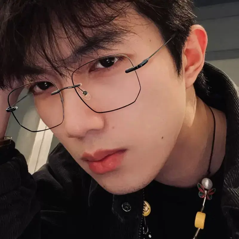 Rimless Ultra Light Frame Glasses for Men Korean Style - Image 4
