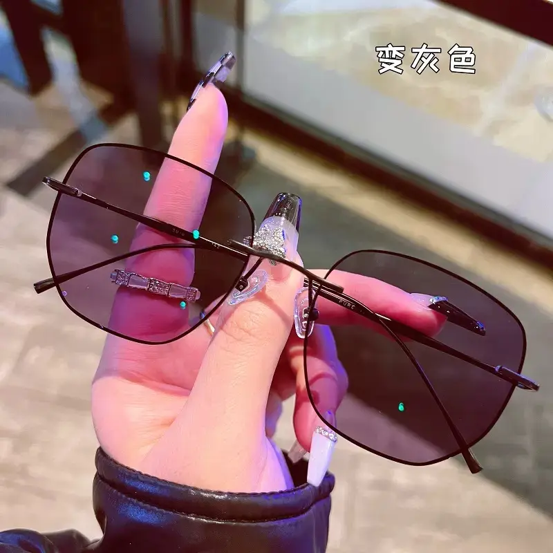 Rimless Ultra Light Frame Glasses for Men Korean Style - Image 6