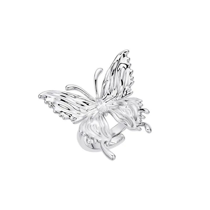 Liquefied Butterfly Zircon Open Ring Niche Design - Image 2