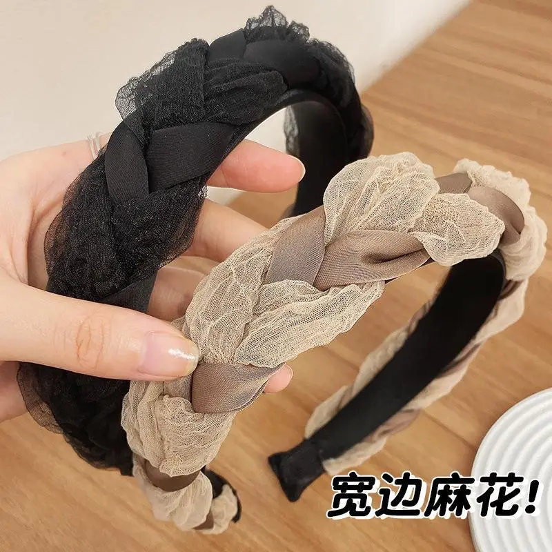 White Deer Style Organza Braid Headband for Women - Image 3