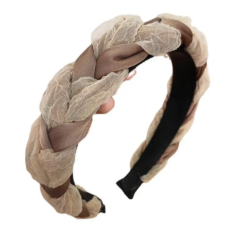 White Deer Style Organza Braid Headband for Women - Image 5
