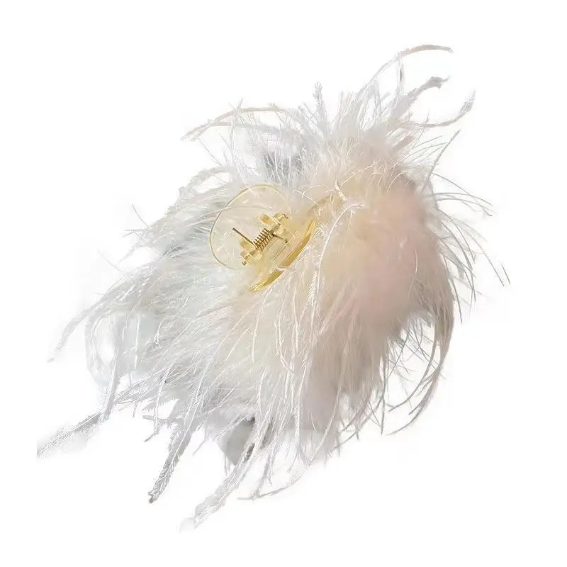 Ostrich Feather Hair Clip Autumn Winter Cyber Celebrity Wind Head - Image 9