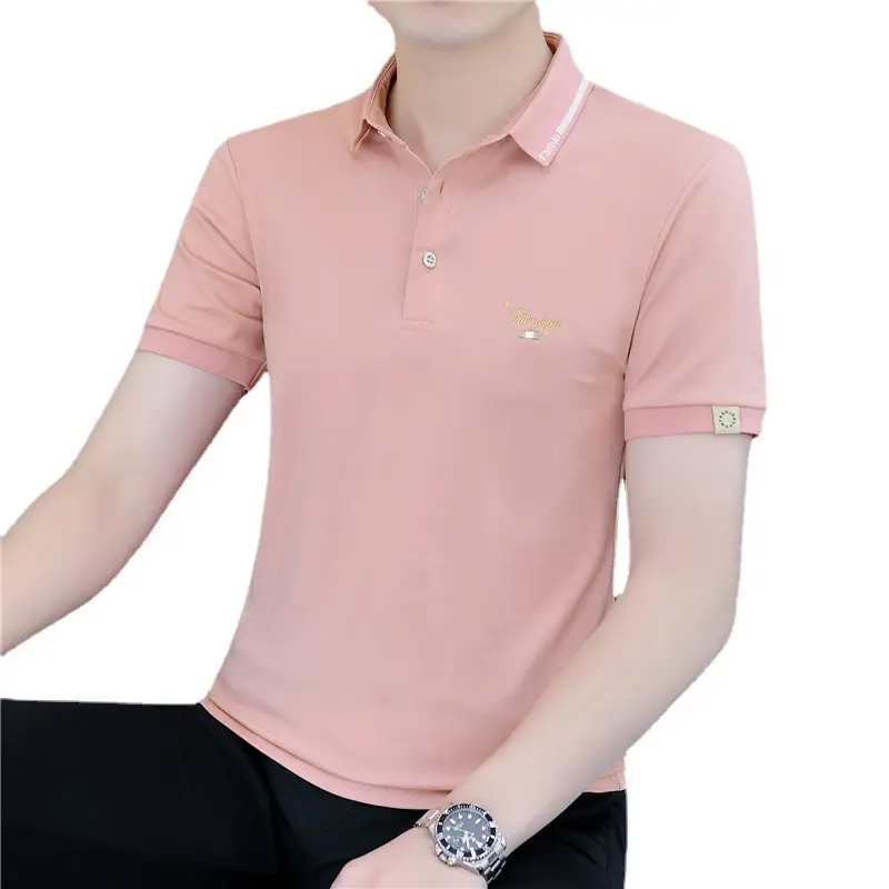 Men's Short Sleeve Polo T-Shirt Grey with Logo