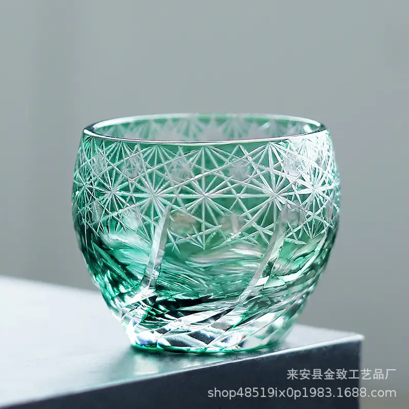 Japanese Edo Kiriko Crystal Glass Wine Glass Set 60ml Small - Image 4