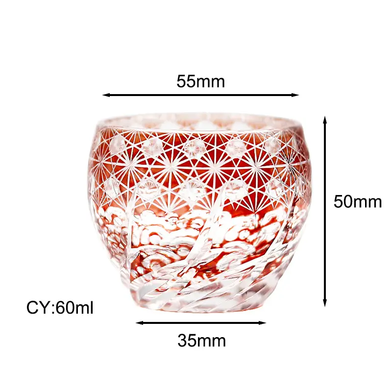 Japanese Edo Kiriko Crystal Glass Wine Glass Set 60ml Small — feature 25