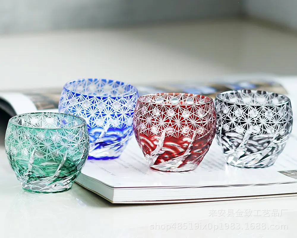 Japanese Edo Kiriko Crystal Glass Wine Glass Set 60ml Small — feature 5