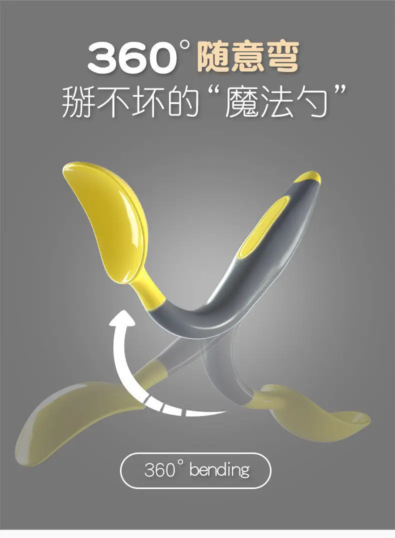 Baby Learning Spoon Tilt Tableware Soft Hair Tool — feature 5