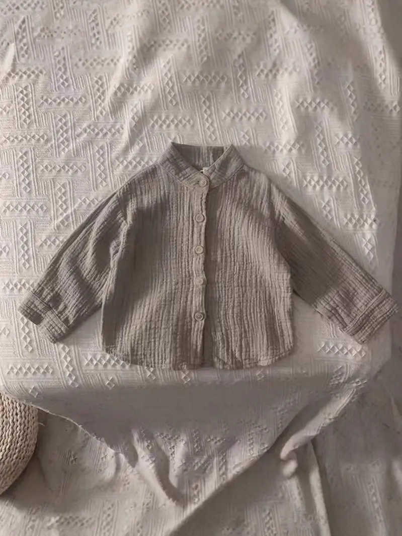 Mori Style Retro Collar Baby Cotton Shirt Korean Style - Image 6