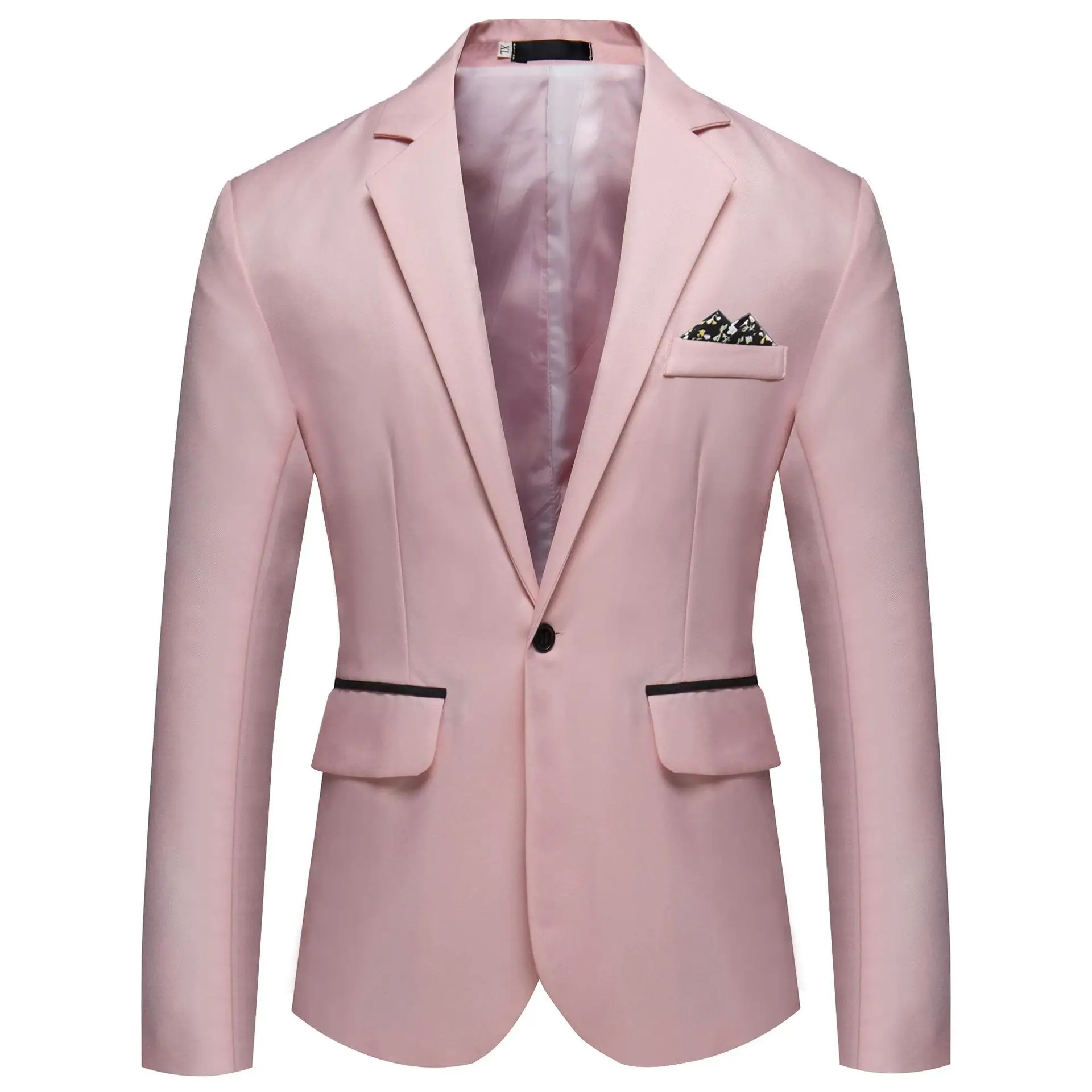Men's Pink Solid Color Business Suit AliExpress Large — feature 1