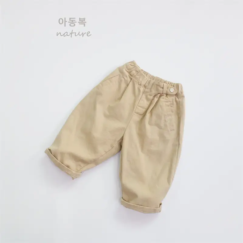 Spring Girls' Beige Cotton Shorts Casual Loose Fit - Image 4