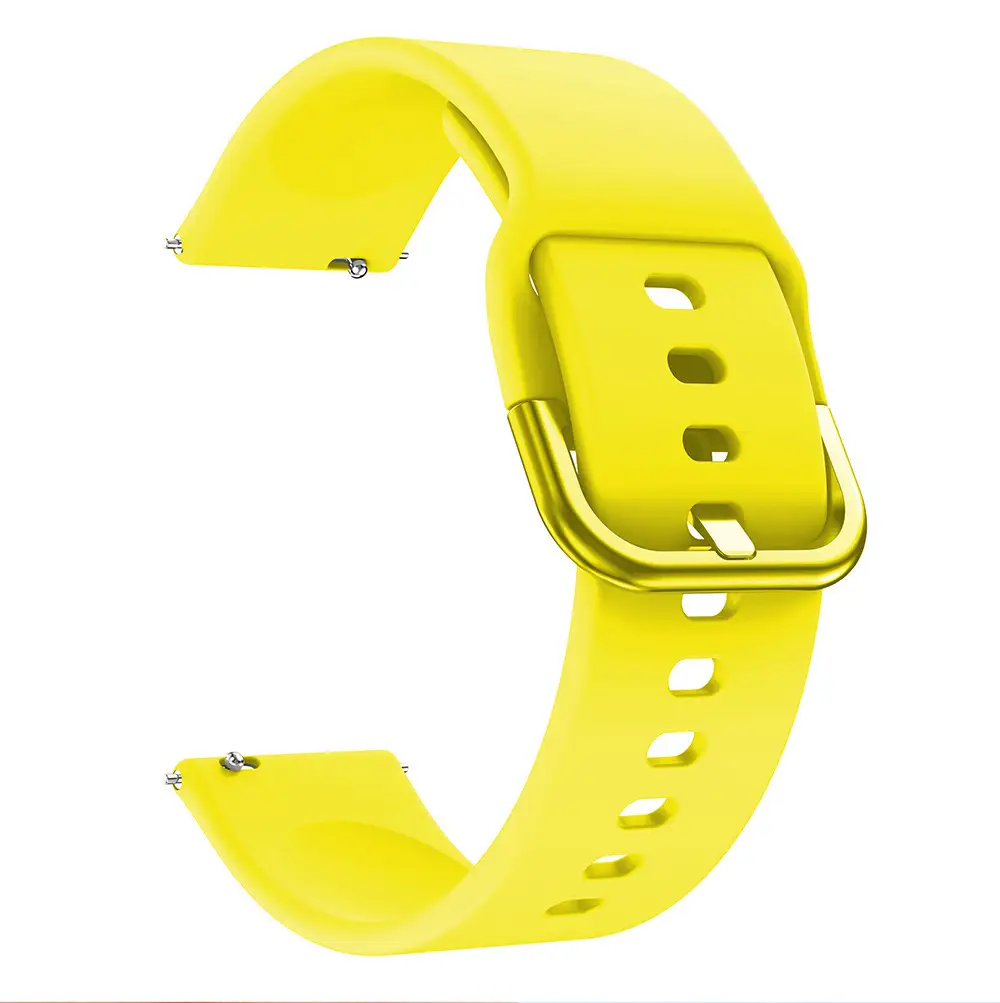 Yellow Silicone Smart Watch Strap for Samsung Watch4/5 & Huawei Gt3/4 - Image 5