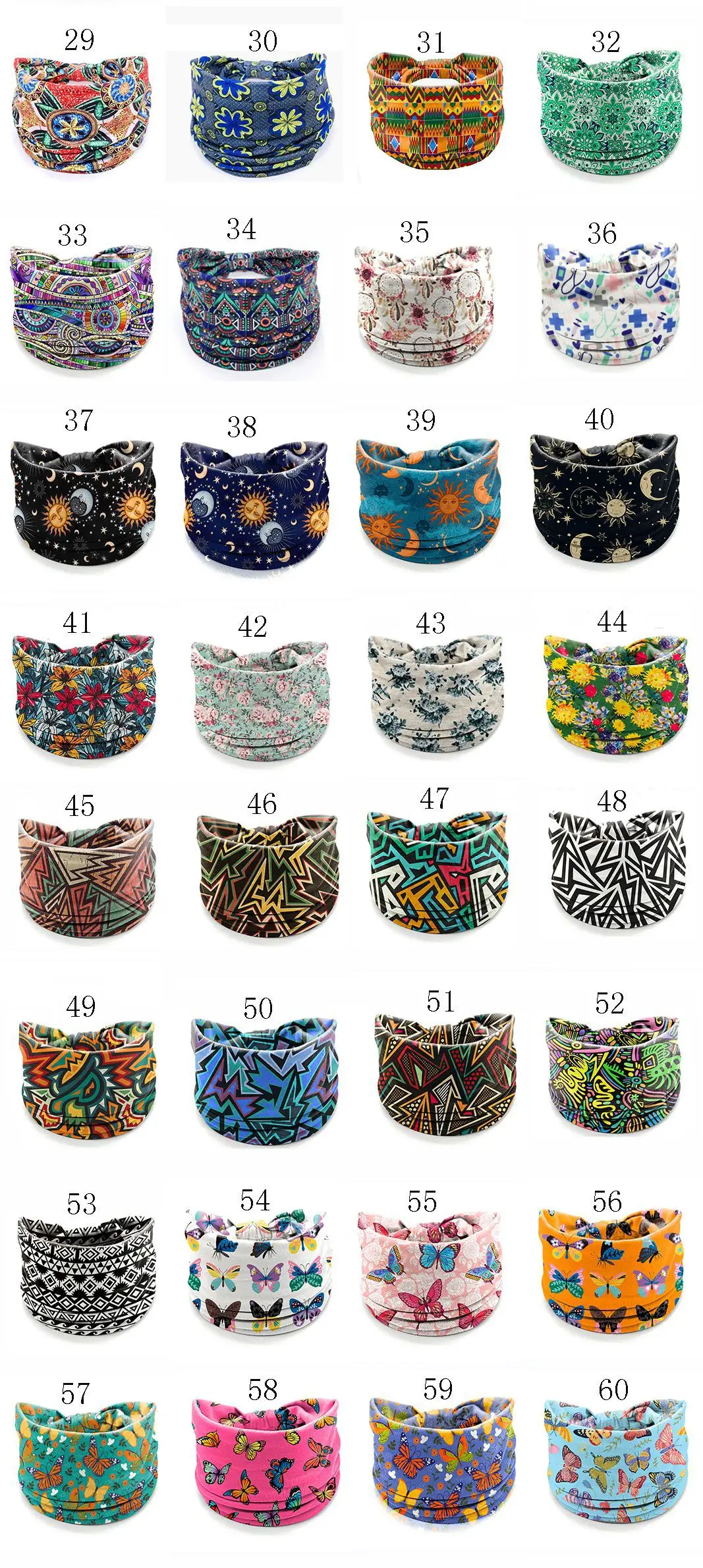 European American Women's African Print Hair Band Wide Edge Elastic Knot Sports Yoga Headband — feature 18