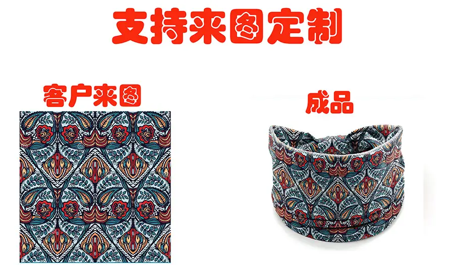 European American Women's African Print Hair Band Wide Edge Elastic Knot Sports Yoga Headband — feature 3