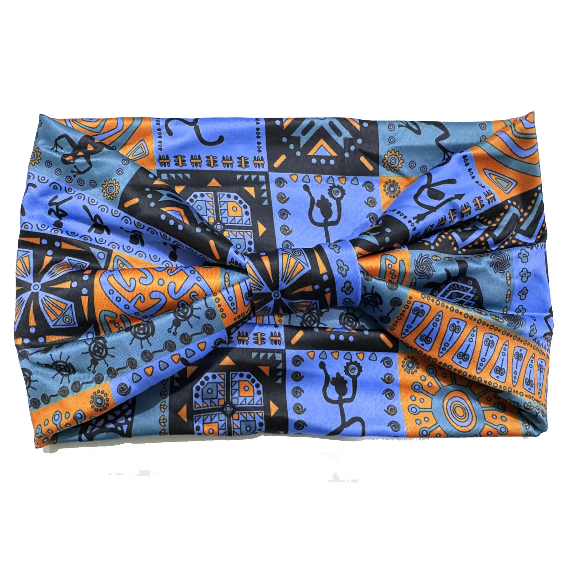 European American Women's African Print Hair Band Wide Edge Elastic Knot Sports Yoga Headband - Image 108