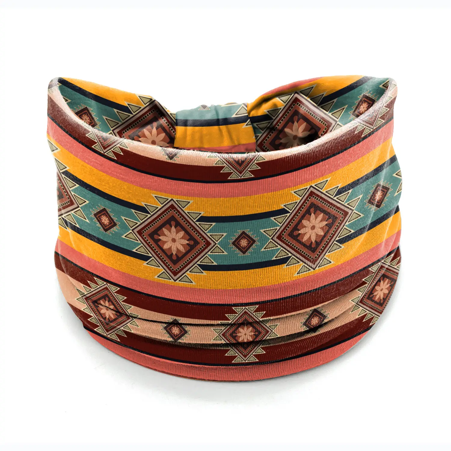 European American Women's African Print Hair Band Wide Edge Elastic Knot Sports Yoga Headband - Image 114