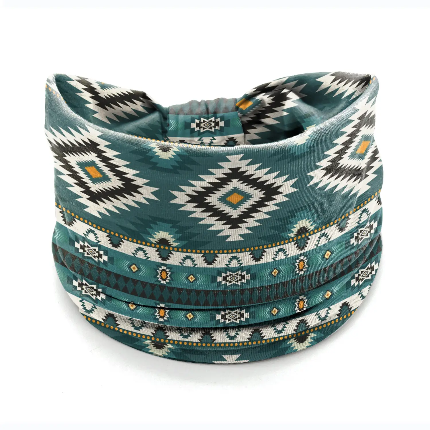 European American Women's African Print Hair Band Wide Edge Elastic Knot Sports Yoga Headband - Image 116