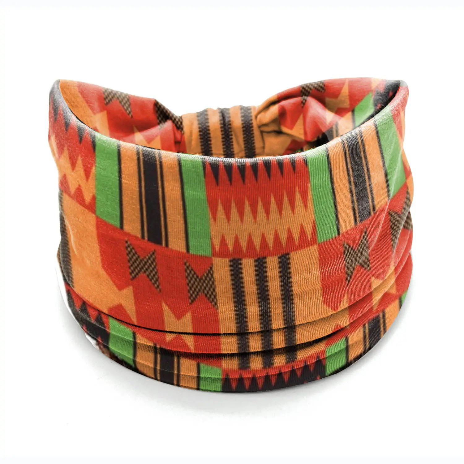 European American Women's African Print Hair Band Wide Edge Elastic Knot Sports Yoga Headband - Image 119