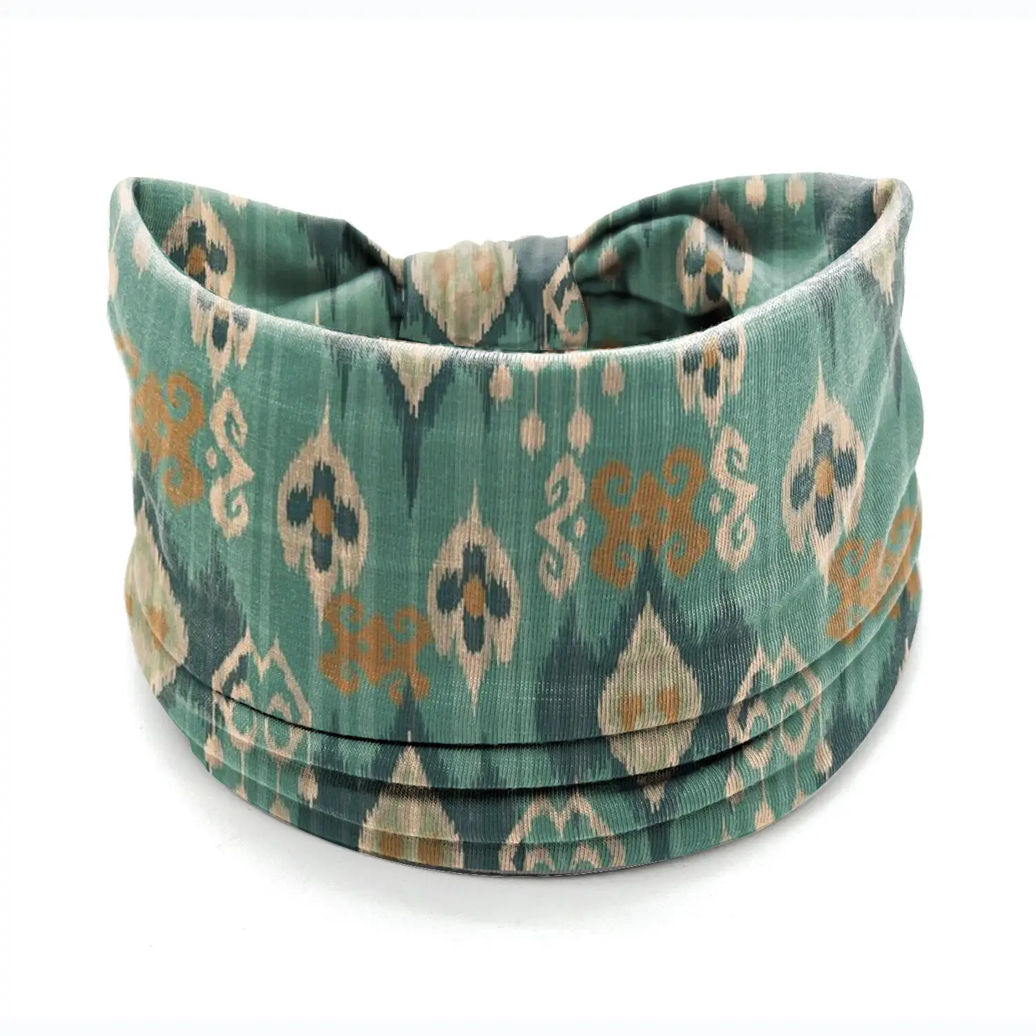 European American Women's African Print Hair Band Wide Edge Elastic Knot Sports Yoga Headband - Image 127