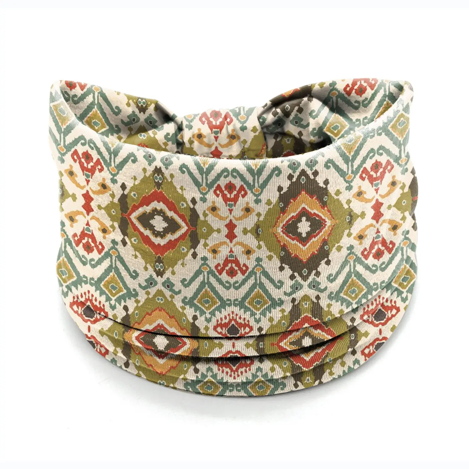 European American Women's African Print Hair Band Wide Edge Elastic Knot Sports Yoga Headband - Image 128