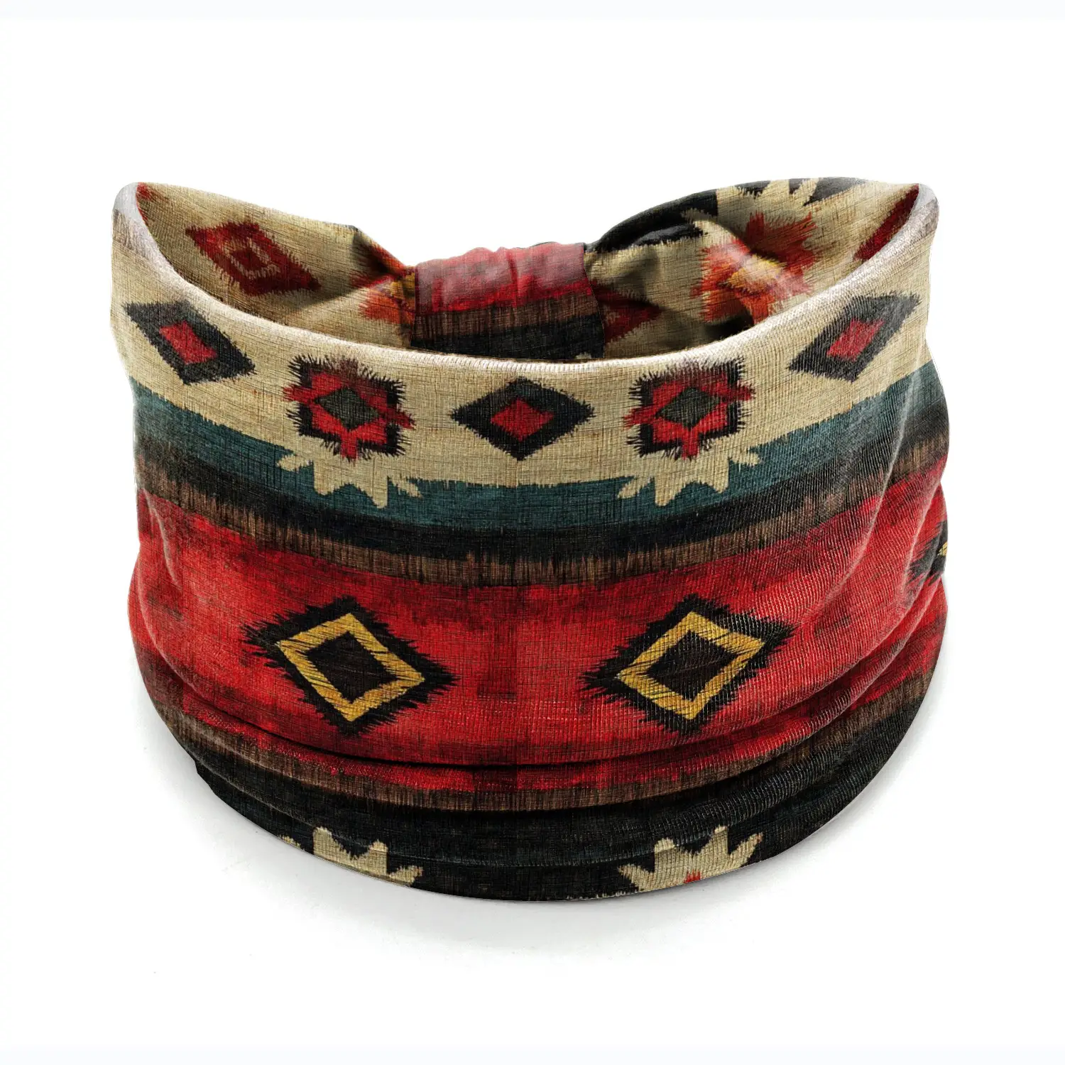 European American Women's African Print Hair Band Wide Edge Elastic Knot Sports Yoga Headband - Image 132