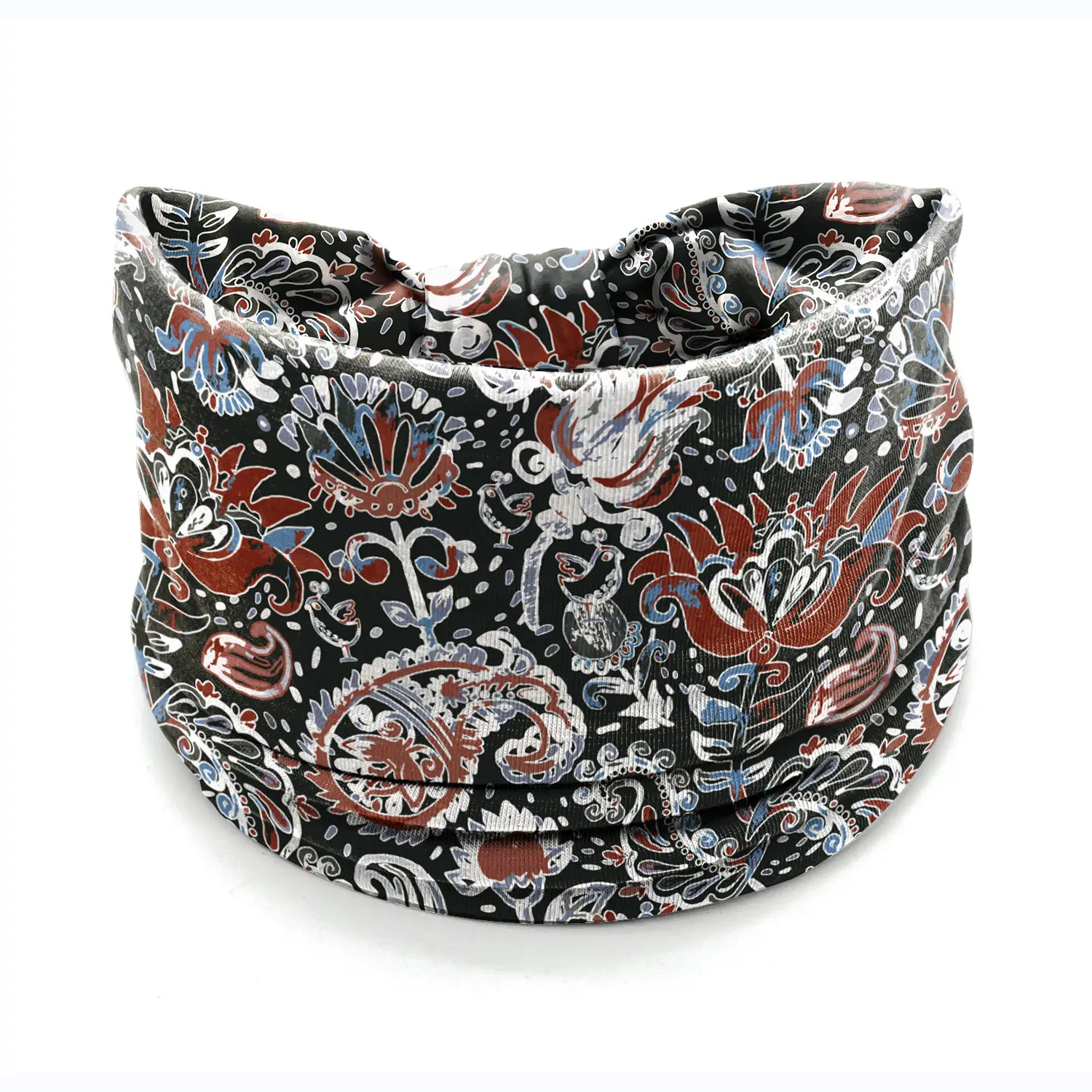 European American Women's African Print Hair Band Wide Edge Elastic Knot Sports Yoga Headband - Image 138
