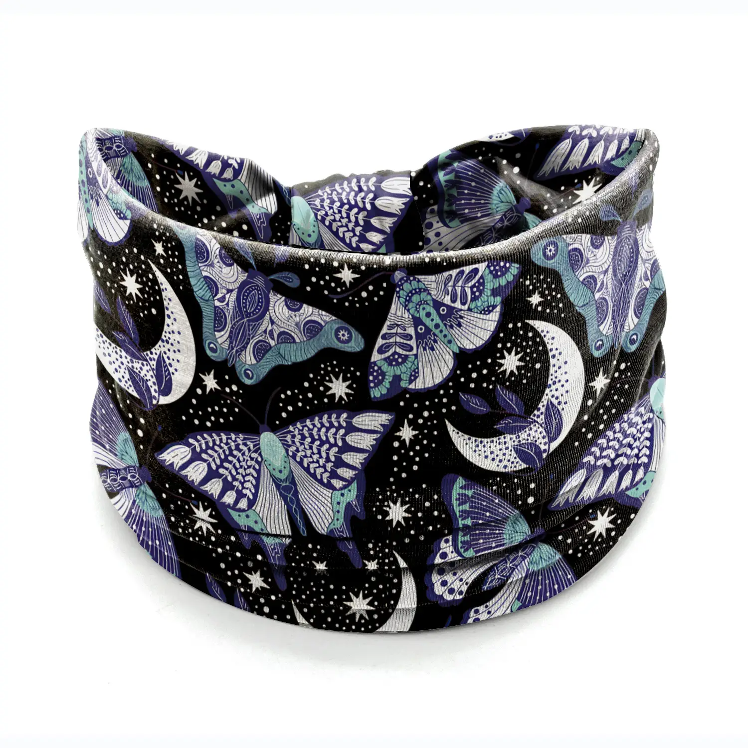 European American Women's African Print Hair Band Wide Edge Elastic Knot Sports Yoga Headband - Image 141