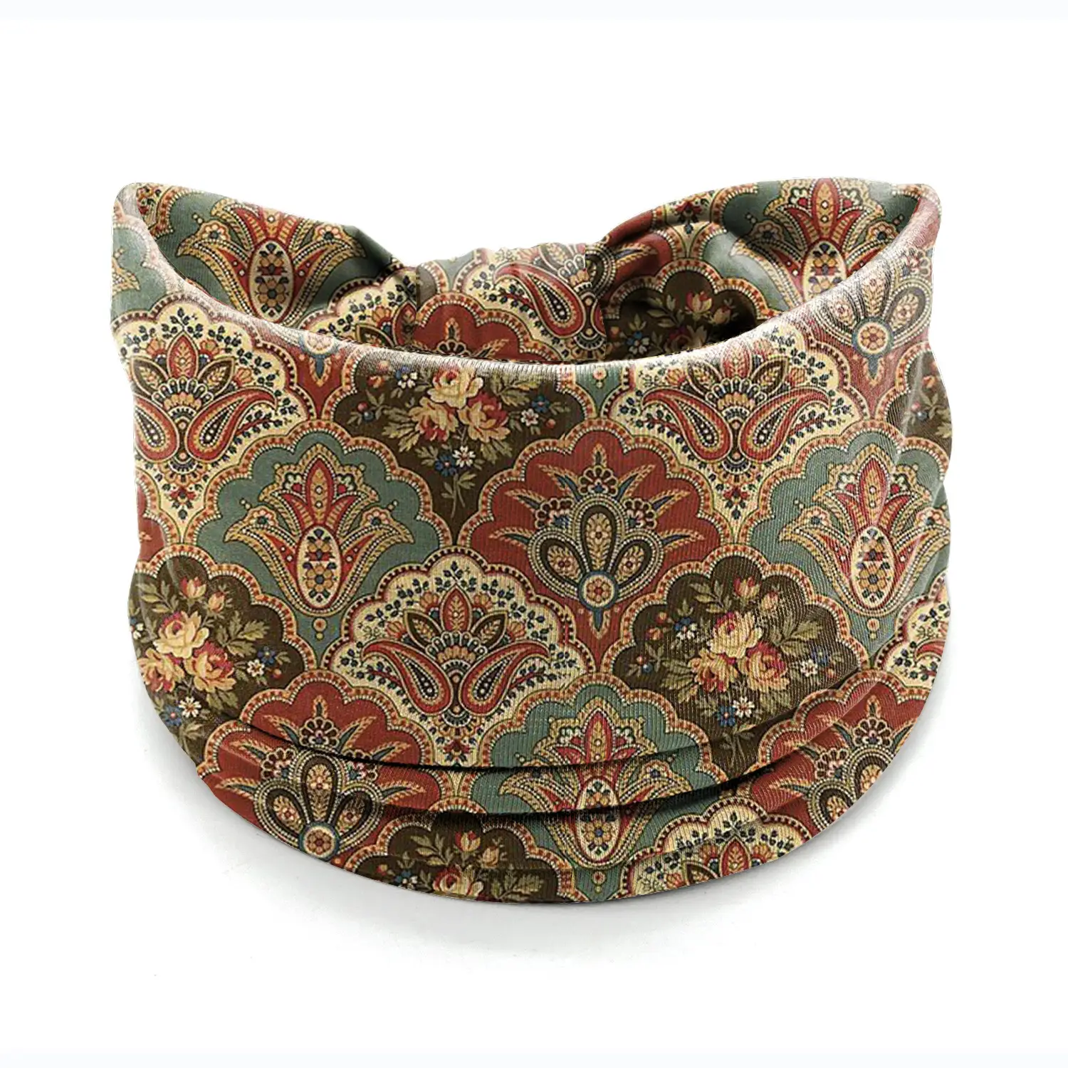 European American Women's African Print Hair Band Wide Edge Elastic Knot Sports Yoga Headband - Image 150
