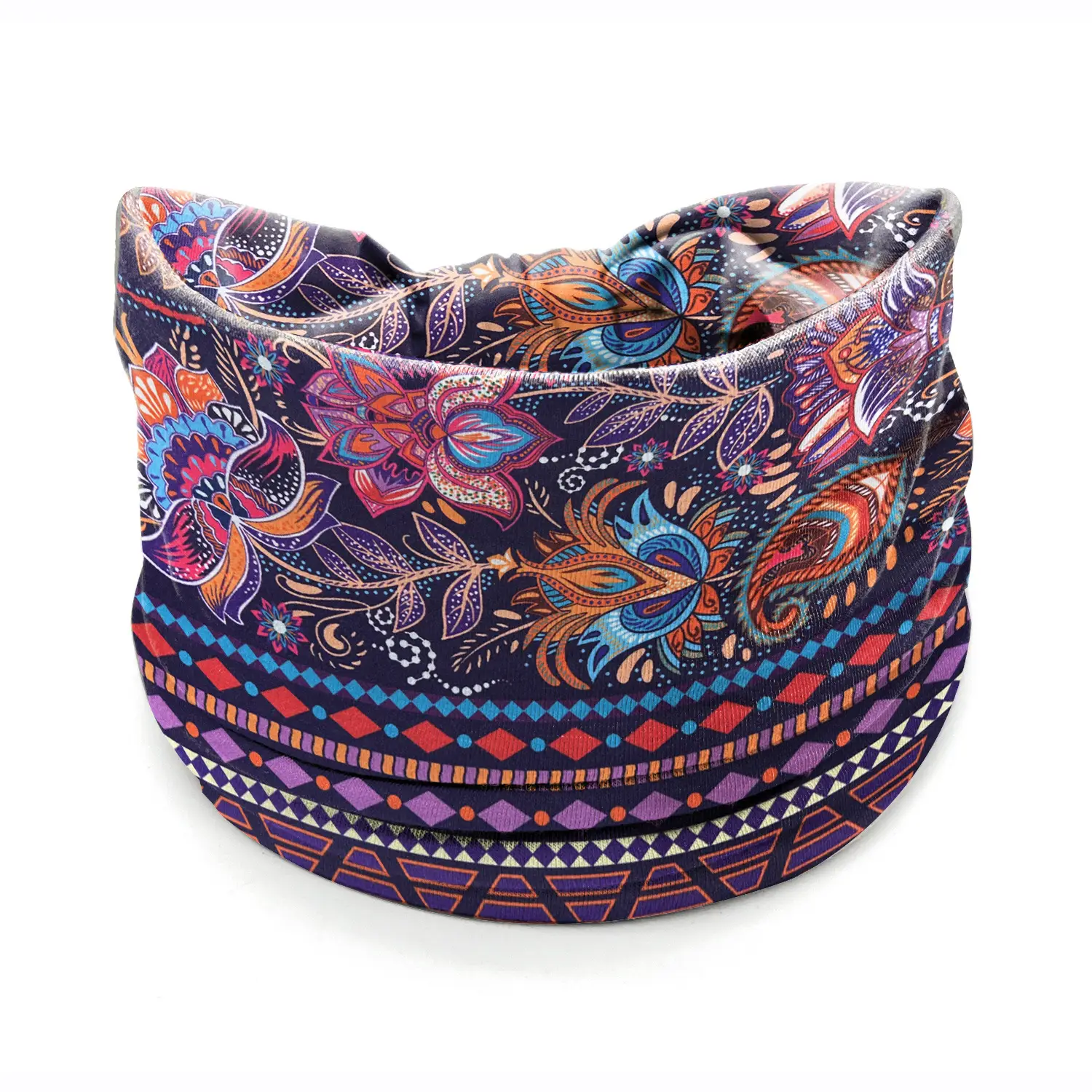 European American Women's African Print Hair Band Wide Edge Elastic Knot Sports Yoga Headband - Image 92