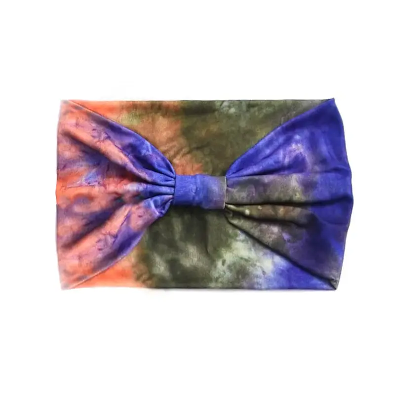 European American Women's African Print Hair Band Wide Edge Elastic Knot Sports Yoga Headband - Image 99
