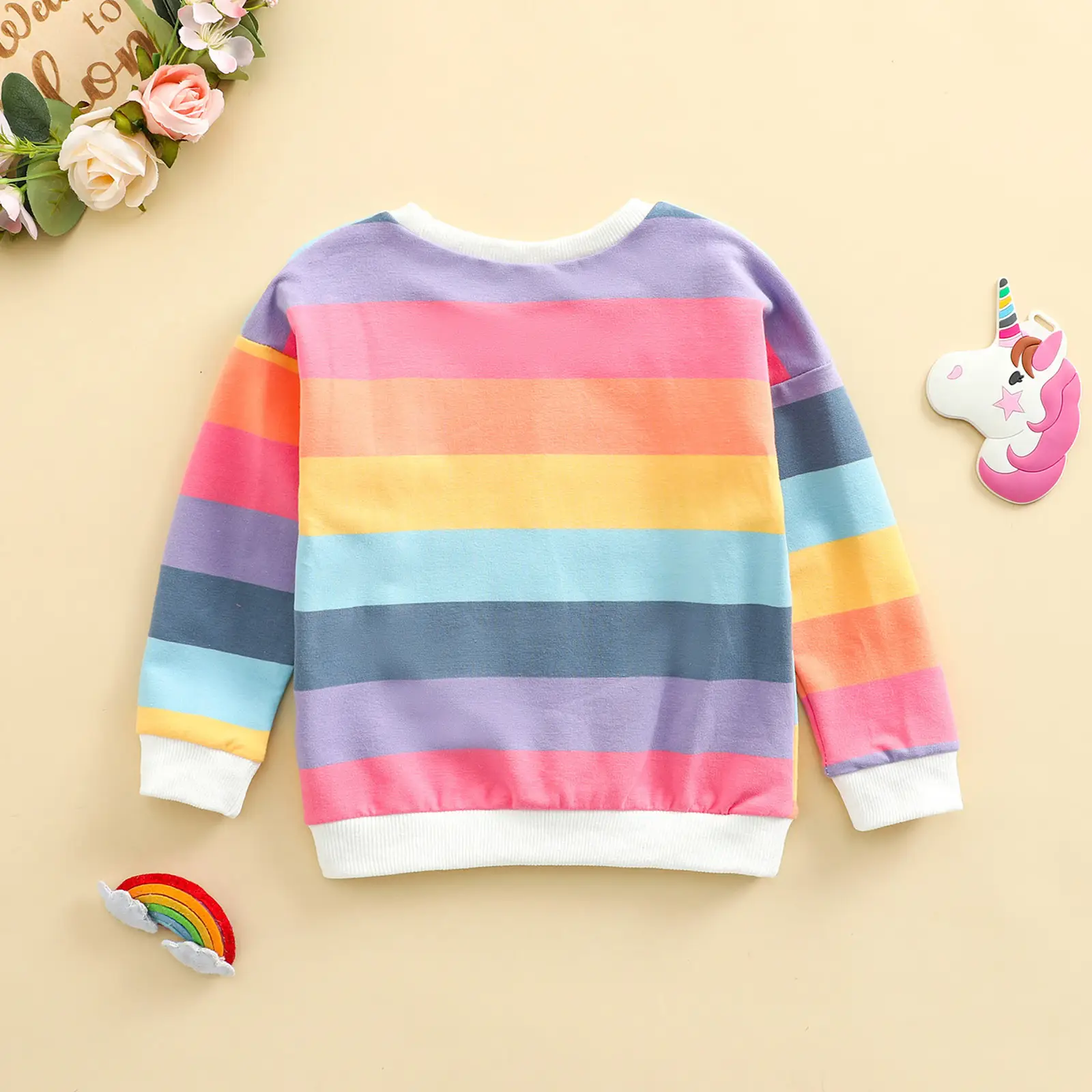 Kids Rainbow Unicorn Cotton Sweater 2-10Yrs