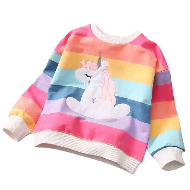 Kids Rainbow Unicorn Cotton Sweater 2-10Yrs