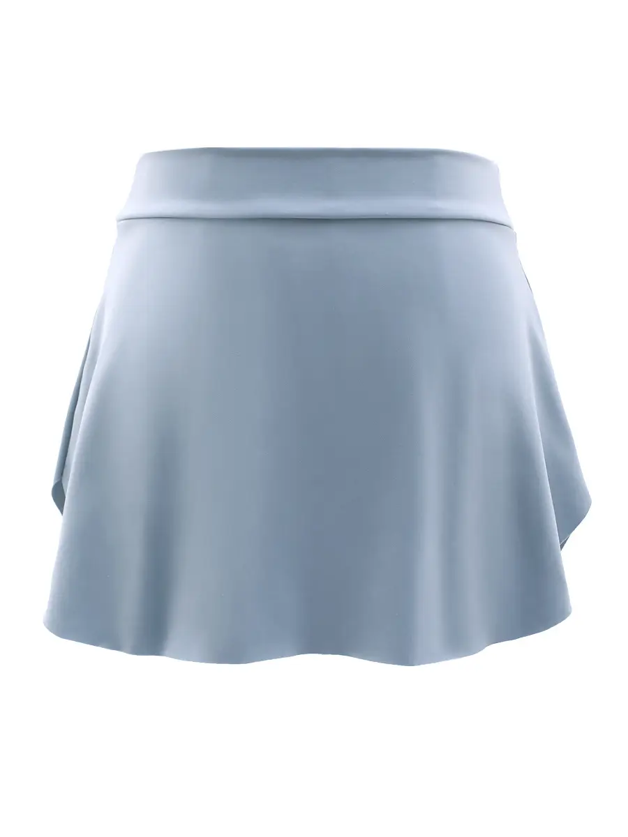 Women's Ruffled Dance Skirt Light Blue Side Split - Image 12