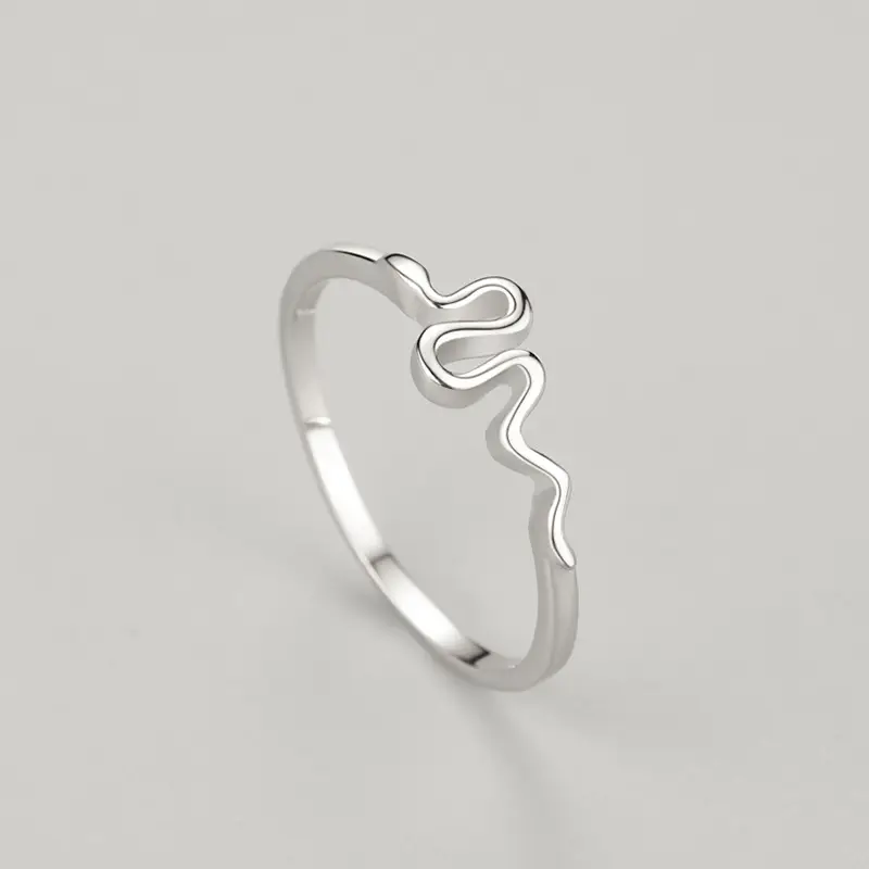 S925 Sterling Silver Fashion Snake Ring Women's European American Classic Personality Animal Plated Platinum Ring