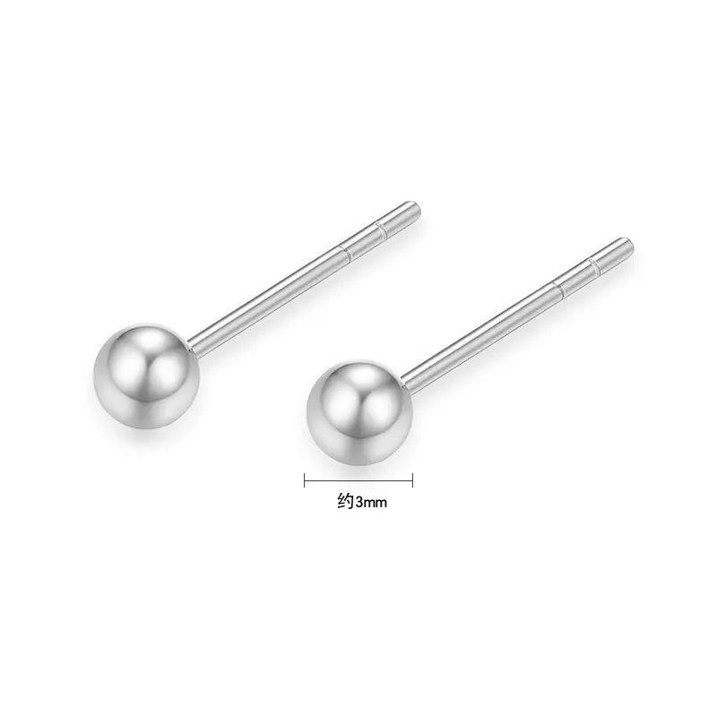925 Sterling Silver Small Ball Earrings for Women - Image 2