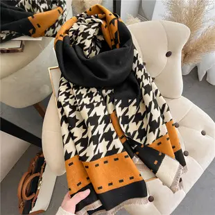 Women's European Style Letter Pattern Cashmere Scarf Grey — feature 11