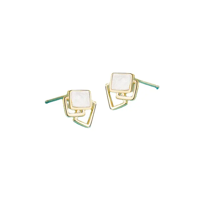 Women's Square Gold Earrings 2022 New Fashion - Image 5