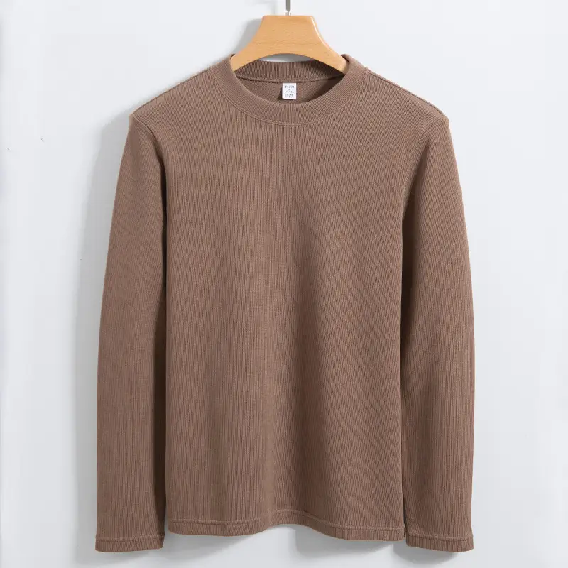 Men's Beige Woolen Round Neck Sweater XL