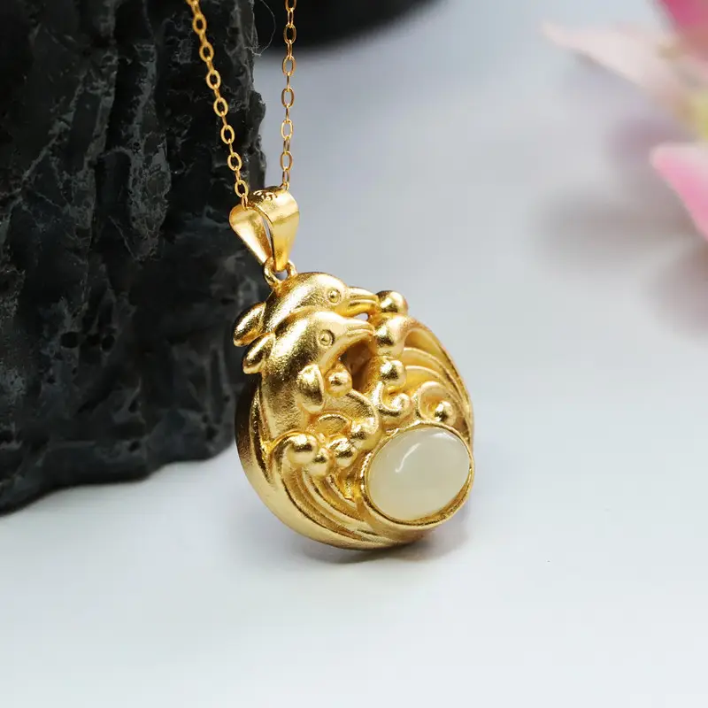 Guan Yu Pendant with Hetian Jade Dolphin Necklace — feature 11
