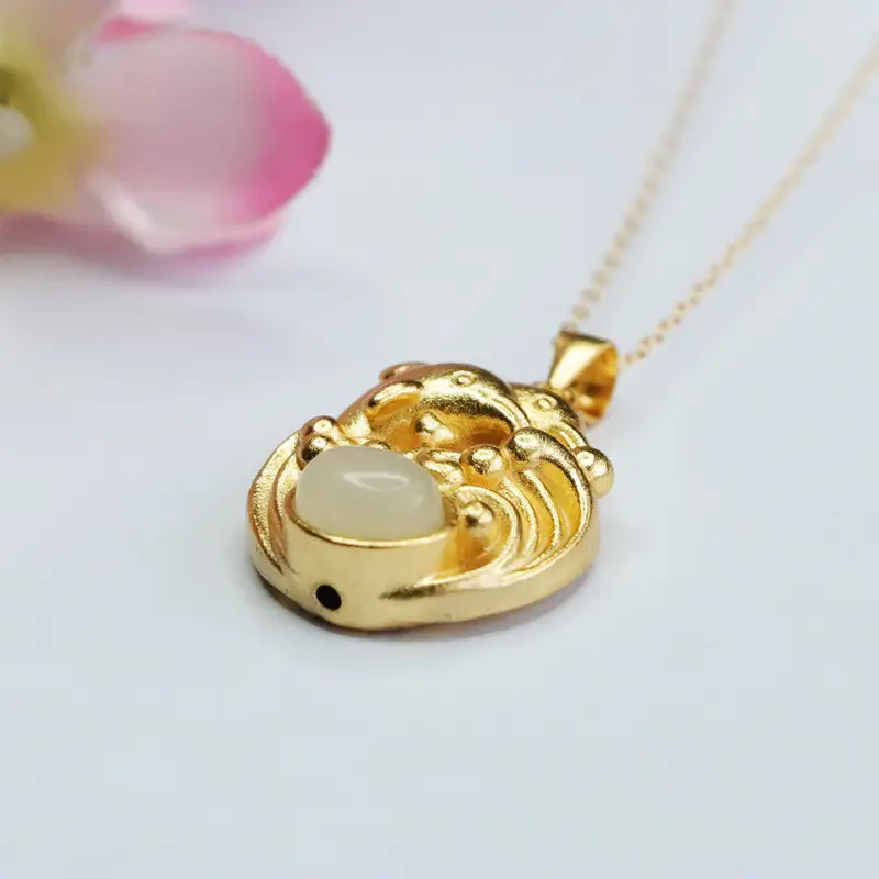 Guan Yu Pendant with Hetian Jade Dolphin Necklace — feature 8