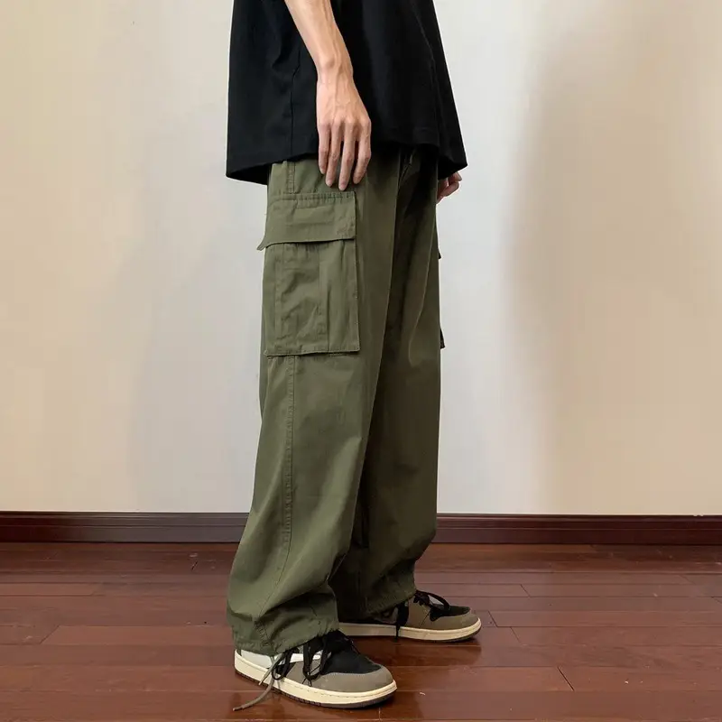 Army Green Japanese Oversize Pants Men Summer - Image 2