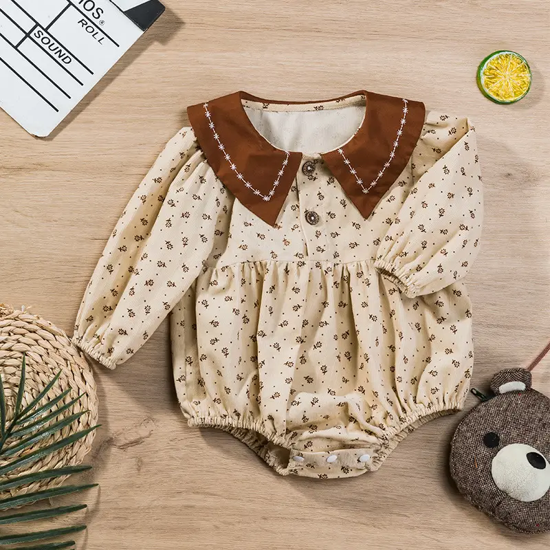 Baby Printed Long Sleeve Romper for Girls - Image 4