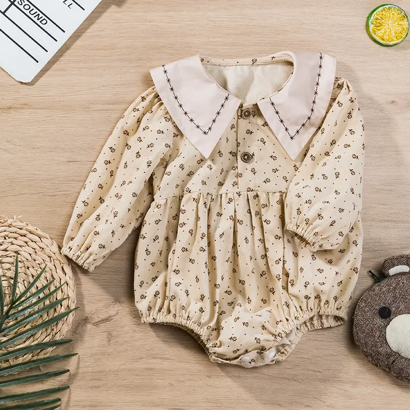 Baby Printed Long Sleeve Romper for Girls - Image 5